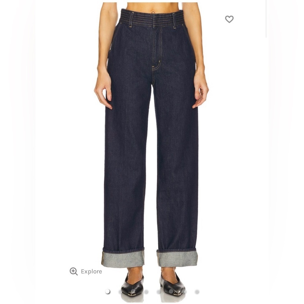 FRAME trapunto trouser dark wash color rinse size 30